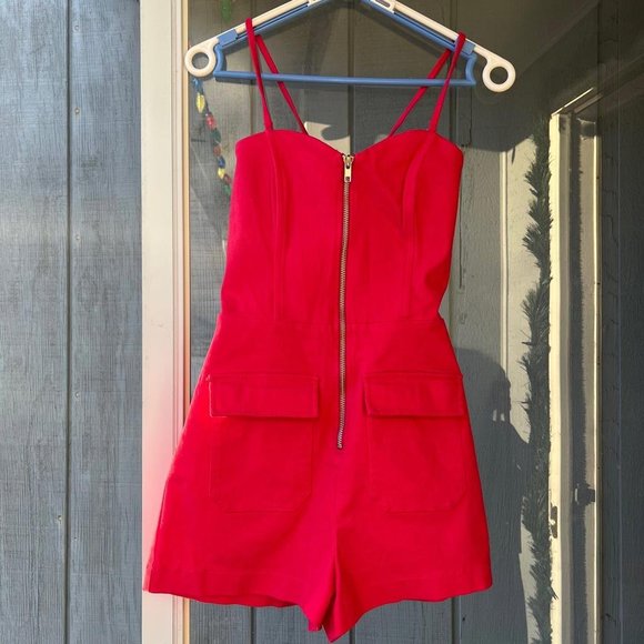 Robin k hot pink Romper with zipper size small - Picture 1 of 4